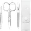 marQus Forbicine e Pinzette - Set Manicure Professionale con Custodia in Similpelle. Include strumenti per Mani e Piedi, ideale per unghie curate. Perfetto come kit da viaggio, pratico ed elegante