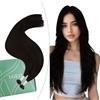 Ugeat Extension Capelli Veri Nanoring Castano #2 50grammi Extension Nano Ring Capelli Veri Castano Scuro 50 cm Lunghi Lisci Professionale 50 ciocche