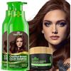 Herbishh Combo Pack-2pcs Herbishh Hair Color Shampoo for Gray Hair+ 1pc Argan Intense Hair Mask - Colors Hair in Minutes - Long-lasting color- 500 Ml Stimulates Dry Frizzy Hair (Chestnut Brown)