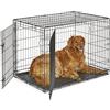 New World Gabbia per cani a doppia porta, pieghevole, in metallo, 106 cm, maggiore sicurezza, con vaschetta a prova di perdite, per razze di grandi dimensioni