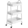 StowBin Carrello Multiuso in Metallo 3 Livelli con Ruote Bianco