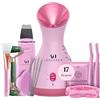 VogueNow Kit Spa per vaporizzazione del viso con 8 strumenti per la cura della pelle in omaggio | Vapore per la pulizia profonda del viso con modalità scalda-asciugamani e umidificatore