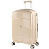 ITACA - Valigia mediana estensibile +3cm 4 ruote doppie girevole. Trolley in polipropilene. Rigida, resistente, e leggera. Lucchetto TSA integrato. Qualità e dissegno., Tortora