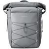 Kapten & Son Zaino Yoho 24-30 L | Zaino Rolltop Donna & Uomo | Zaino Bagaglio a Mano con Scomparto Laptop 14 Pollici & Apertura Laterale | Zaino Ideale per Viaggi, Università, Lavoro, Sport, grigio