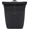 Kapten & Son Zaino Lund All Black | Donna & Uomo | Zaino Rolltop con cerniera funzionale e minimalista, 14-16L | Per università, scuola, lavoro, viaggio | Vegano & impermeabile, porta PC da 14
