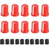 QUARKZMAN 10Pcs Manopole Potenziometro D-Shaft Sostituzione Gomma Manopola Controllo Potenziometro Sostituzione Push Rod Cap Per DJ Controller Mixer Console Encoder Speaker (Rosso Bianco)
