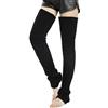leotruny, scaldamuscoli invernali a maglia spessa, extra lunghi, da donna - Nero - Medium