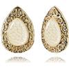Dragon Porter Orecchini a Bottone Piccolo Lusso; Gioielli per Donne (Stile 25 - Rotondo Scintillante Bianco Argento)