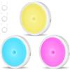 AUAUY 3 Pezzi Luce a induzione Interna, Luce Notturna LED Ricaricabile USB, RGB Colori, 3 Modalità, Luci Armadio con Base Magnetica per Corridoio, Scale, Guardaroba, Mobiletto, Ripostiglio