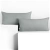 DecoKing Set di 2 federe 40 x 120 * 2 cm, jersey 100% cotone pettinato, chiusura a cerniera Acciaio Amber