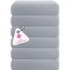 CASA COPENHAGEN Wave Textured - Set di 6 asciugamani da bagno piccoli - Grigio Viola, 550 g/m², asciugamani in cotone con una consistenza ruvida e resistente, set regalo per il bagno