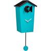 KOOKOO BirdHouse petrol, orologio cucu design moderno, canto di 12 uccelli canori o cuculo, orologio c. pendolo