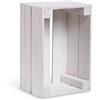 PINEEA cassette legno piccole - cassetta di legno 30x20x15 - Bianco Multifunzionali Decorative - Per Frutta, Verdura, Vino o Libri (1 Pezzi)