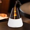 Gzvxuny Diffusore di Oli Essenziali con Effetto Fiamma, Diffusore Ambiente, Umidificatore Ambiente Silenzioso con 7 Luci LED a Colori, Diffusori Olio Essenziale, Aromaterapia Diffusore (A9 Bianco)
