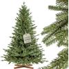 FAIRYTREES Albero di Natale artificiale 220cm Abete Bavarese Premium con supporto in legno | Prodotto in EU | Facile da Montare