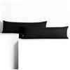 DecoKing Set di 2 federe 40 x 200 * 2 cm, jersey 100% cotone pettinato, chiusura a cerniera Nero Amber