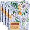 Maison d' Hermine Maison d'Hermine Set di 4 tovaglioli di stoffa, 100% cotone, riutilizzabili, quadrati, lavabili, per cene, feste, matrimoni, ristoranti, Primavera Estate (Passiflora, 45 cm x 45 cm)