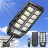 JADIDIS Lampione solare per uso esterno con telecomando, faretto solare con sensore di movimento e impermeabile IP66, lampione dal tramonto all'alba per cortile, patio, giardino
