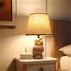 Aigostar Lampada da Tavolo in Ceramica, Moderna Lampada da Comodino con Paralume in Tessuto, Attacco E14, max.40W, Abat Jour da Comodino per Camera da Letto, Soggiorno (senza Lampadina) -H325mm