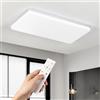 EASY EAGLE Plafoniera Led Soffitto Rettangolo 50x25CM Dimmerabile, 3000K-6500K 50W Lampadario Cucina, 6800LM Lampada da Soffitto per Camera da Letto Soggiorno Ufficio Bagno