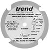 Trend Lama per sega Fiberboard PCD, diametro 115 mm x 4 denti x foro 9,5 mm, punta diamantata policristallina, PCD/FSB/1154