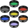 Neewer Kit 3,17 cm Filtri per Telecorder: Luna, CPL, 5 Colori (Rosso, Arancione, Giallo, Verde, Blu), Oculari per Osservazione Planetaria Lunare