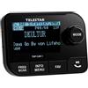 TELESTAR TOP CAR 1 - Adattatore DAB+ per autoradio (trasmettitore FM, uscita Line-Out, Bluetooth Audio-Streaming, slot microSD, display da 2,3″, supporto a ventosa) - Nero
