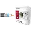 METRONIC 414220 Cavo Coassiale da 100m per Uso Interno ed Esterno- Qualità Installazione TV (Antenna) / SAT (Satellitare) Diametro 5mm Schermato, Impedenza 75 ohm - Bianco