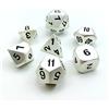 BESCON DICE Bescon RPG - Set di 7 dadi in metallo opaco perlato effetto argento massiccio poliedrici per giochi di ruolo, 7 pezzi