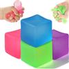 CelestiMingle 4 palline antistress a forma di cubo - Giocattoli morbidi e spugnosi per bambini e adulti, cubi sensoriali per autismo, ADHD, sollievo dall'ansia, giocattoli calmanti per aule e uffici (B)