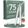 HOCHZEITSHELD Bolle di sapone per matrimonio, 75 pezzi, con manico a forma di cuore bianco, ideale come decorazione per ufficio di registro o sorpresa, perfetto come decorazione per matrimoni o con