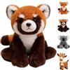 AUNGCSHE Peluche Panda Rosso, Panda Rosso Peluche Postura Seduta, Morbido e Soffice, Adatto per Abbracciare e Giocare, un Regalo di Compleanno(Panda Rosso)