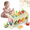 Mieryd Giochi Montessori 1 Anno, 10 in 1 Giocattoli Legno Bambini Bambi con Gioco Pesca & Martello, Strumenti Musicali Xilofono, Acchiappa La Talpa, Regalo Compleanno 2 Anni 12+ Mesi Gioco Educativi