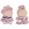 AYNKH Vestiti e accessori per bambole da 17 cm: include tuta rosa, clip per capelli con fiocco, borsa per fotocamera, cappello, regalo di compleanno per ragazza (senza bambola)