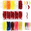 Marjoramy 375 Pezzi Silicone Esche Da Pesca In Plastica, Artificiale Vermi Pesce, Silicone Esca Morbida,Per Acqua Salata E Dolce Pesca 150 Vermi Della Farina+200 Piccoli Lombrichi+25 Artificiale Pesce