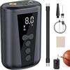 PORFOYO Pompa elettrica per palloni sportivi, pompa elettrica con funzione di ricarica USB, pompa ad aria intelligente, luce LED, portatile per calcio, basket, pallavolo, con aghi e accessori inclusi