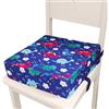 Demlaka Rialzo per sedia per bambini, 33 x 33 x 8 cm, cuscino per seduta idrorepellente, sollevatore da tavolo, sollevatore portatile, lavabile, regolabile, smontabile, antiscivolo (blu)