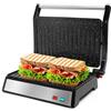 Aigostar Hett Pro - Tostapane Piastra con Piastre Antiaderenti Eco Stone 1500W, Apertura 180°, Vassoio Raccogli, Piastra Per Panini, Bistecchiera Elettrica