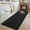 Sour Lemon Tappeto Sour Lemon per soggiorno 60x120 cm, nero, shaggy, morbido, antiscivolo, lavabile, tappeto corto in pile, morbido, per camera da letto, corridoio, ingresso, tappeti moderni per camera dei