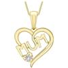 CARISSIMA Collana con Pendente da Donna in Oro Giallo 9K (375) con Diamante 0.005ct, 41 cm
