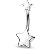 Melighting Piercing per ombelico in titanio, a forma di stella, con filettatura interna, da donna