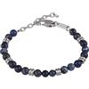 Breil, Collezione Artha, Bracciale Uomo, in Acciaio Satinato e Sodalite, con Proprietà Rilassanti e Pratica Chiusura a Moschettone, Lunghezza Regolabile 17-22 cm, Colore Nero e Blu
