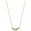 MIORE Collana Donna Oro Giallo, Oro Vero 9Kt 375, Catenina anallergica con Cinque sfere Oro passanti. Girocollo Cm 42 con Riduzione a Cm 40. Collana Made in Italy.