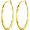 PROSTEEL Orecchini A Cerchio Grandi Donna Oro in Acciaio Inossidabile 80mm