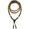 Samsara Collana Tibetana in Occhio di Tigre e Onice - Mala Tibetano con 108 Grani - Rosario Tibetano Religioso
