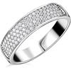TJC Anello a fascia in moissanite in argento Sterling placcato oro e rodio, anello di fidanzamento per donne, taglia K-V, gioielli per promessa di matrimonio in argento 925, Small, Argento sterling