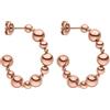 Purelei® Terra Hoops Orecchini - Acciaio inossidabile 18K placcato oro - Resistente all'acqua - Look sferico rotondo - Diametro 30 mm - Gioielli eleganti da donna, Normal, Acciaio inossidabile