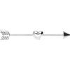 PIERCINGLINE® Barra dritta per industrial in acciaio chirurgico 1,2 x 34 mm FRECCIA CUORE