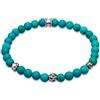 Kuzzoi Buddha 0208271922 - Bracciale da uomo in argento sterling 925, con perle di howlite turchesi, lunghezza 19-23 cm, elastico, 0208271922, 19 cm, Gomma, Howlite
