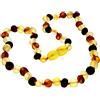 SilverAmber Jewellery - Collana in ambra baltica - Mista - Grezza - Perle di ambra genuina al 100% - Massima qualità - Dimensione: 60 cm - NRAWMIX60